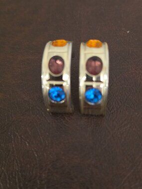 Vintage sterling silver half-hoop earrings